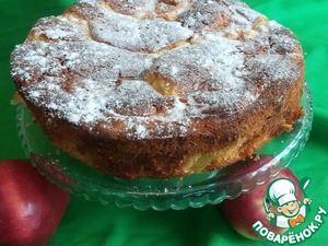 Рецепт Яблочный пирог со сметаной и ванильным пудингом