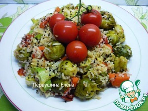 Рецепт Рагу быстрое овощное с рисом в медово-соевой заправке