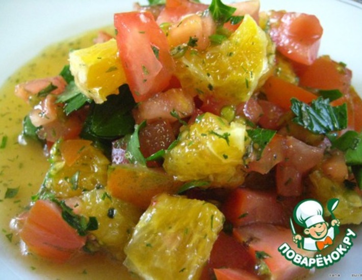 Рецепт: Апельсиново-томатный салат
