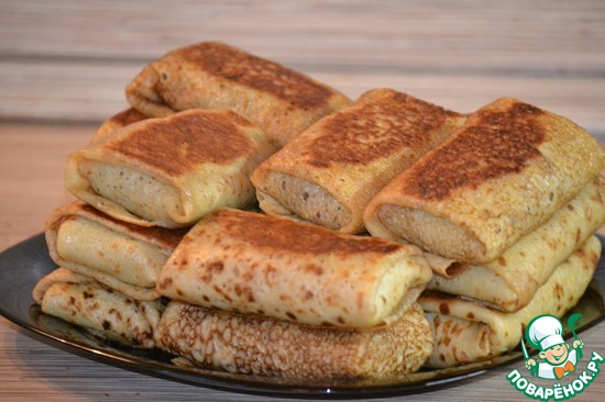 Блинчики фаршированные печeнкой