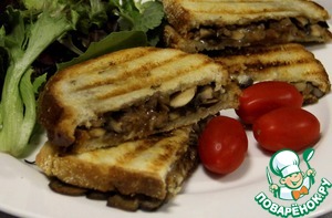 Рецепт Горячие бутерброды с грибами и сыром на гриле