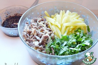Рецепт: Салат из куриных желудочков по-корейски