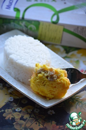 Рецепт Камбала в суфле из сыра с рисом