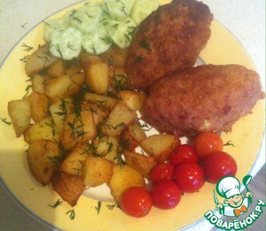 Рецепт Фаршированные свиные котлетки яйцом сыром и зеленью