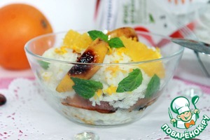 Рецепт Рисовая каша с карамельными персиками, апельсинами и корицей