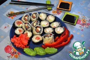 Рецепт Домашние роллы и нигири суши