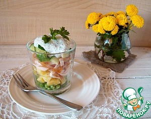 Рецепт Салат с курицей, картофелем и зеленым горошком