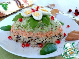 Рецепт Рыбный салат с рисом-микс, сельдереем и грецким орехом