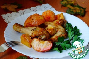 Рецепт Курица по-особому с овощами и фруктами