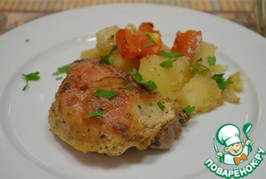Рецепт Запеченная курица с картошкой