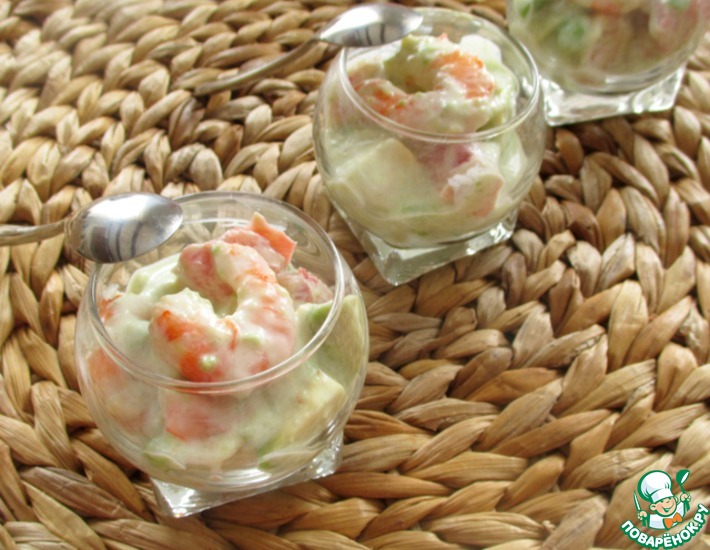 Рецепт: Тропический салат с креветками
