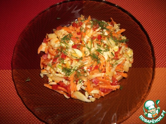 Салат “Закусочный” из свежей капусты по рецепту Танюши (mtata) https://www.povarenok.ru/recipes/show/84889/