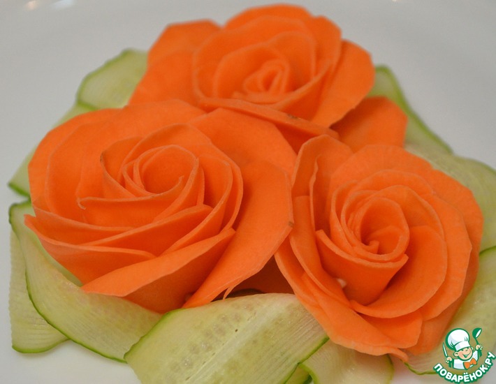 Украшение из моркови Роза – кулинарный рецепт