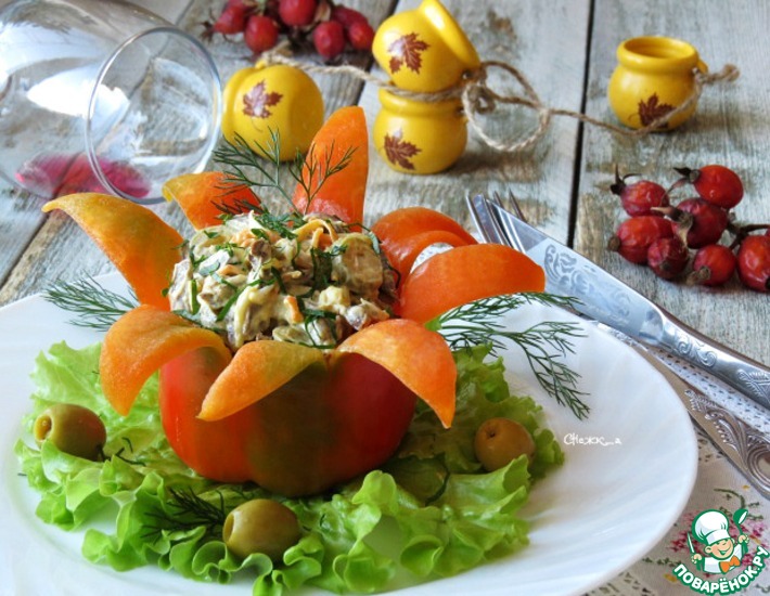 Рецепт: Салат из сердца в болгарском перце