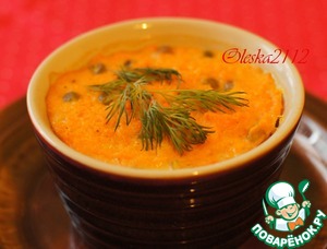 Рецепт Морковное суфле с зелёным горошком