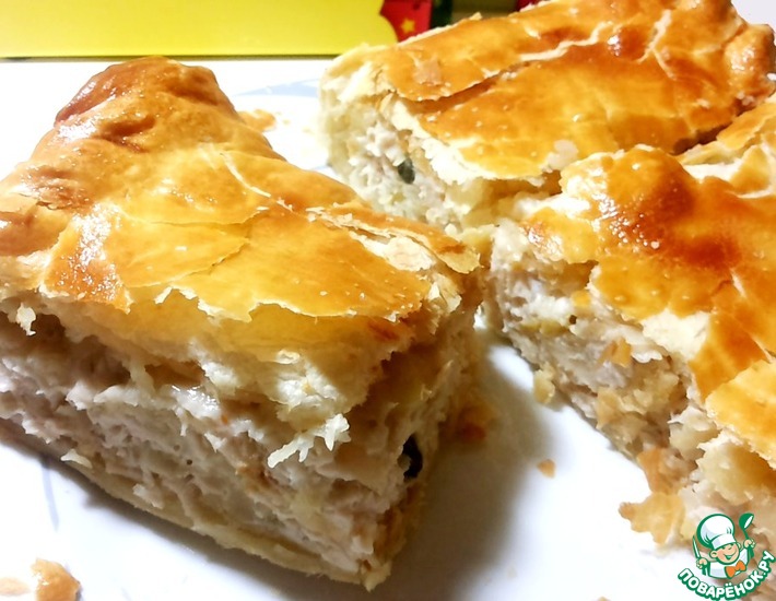 Рецепт: Слоеный пирог с курицей и картофелем