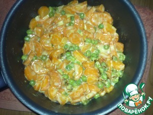 Рецепт Тушеная морковь с зеленым горошком