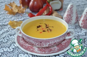 Рецепт Тыквенный суп с имбирем и кокосовым молоком