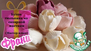 Рецепт Бутон тюльпана из сахарной мастики