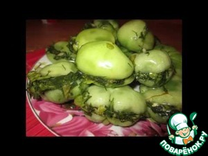 Рецепт Соленые помидоры с зеленью по-грузински (зеленые)