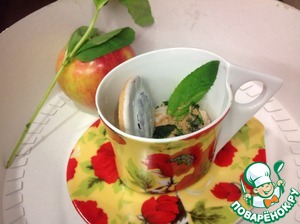 Рецепт Йогуртовый заварной крем с яблоком и мятой