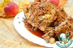 Рецепт Рулет из свинины с яблоками и сухофруктами