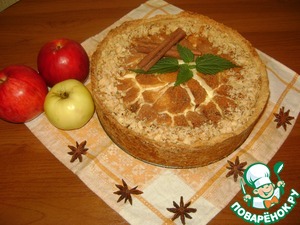 Рецепт Ванильный сметанник с яблоками и корицей