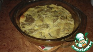 Рецепт Воздушный омлет с грибами и сыром в духовке