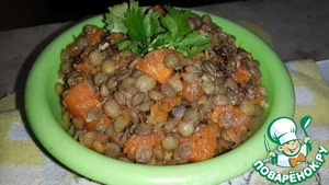 Рецепт Салат из чечевицы и тыквы "Палитра вкусов"