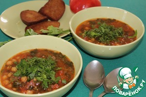 Рецепт Суп из турецкого гороха с испанской колбасой "чоризо"