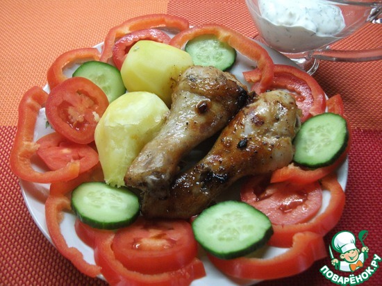 Глазированные куриные крылышки с чесночным соусом по рецепту Natellla https://www.povarenok.ru/recipes/show/41087/