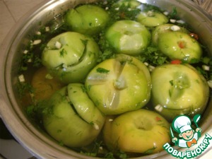 Рецепт Квашеные зеленые помидоры