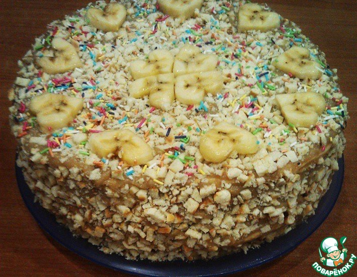 Рецепт: Кофейно-банановый торт на сковороде