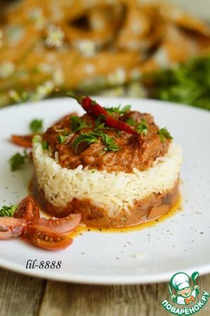 Рецепт Свинина в овощном соусе с рисом