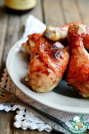 Глазированные куриные голени и рис по-кантонски – кулинарный рецепт
