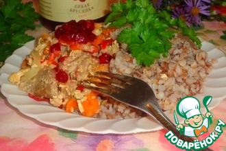 Рецепт: Воздушные тушеные овощи с курицей и брусничным соусом D’arbo