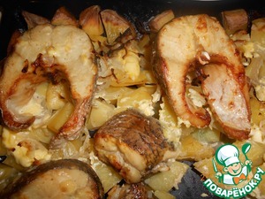 Рецепт Щука с картошкой, запеченные в духовке
