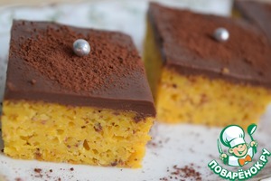 Рецепт Тыквенный пирог с шоколадной глазурью