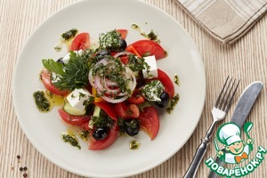 Рецепт Греческий салат под оригинальной заправкой