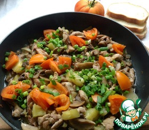 Рецепт Свиное филе с шампиньонами и овощами