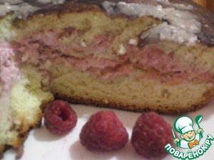 Рецепт Бисквитный торт с безе и творожным кремом