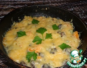 Рецепт Картофель, тушеный в сковороде с фасолью