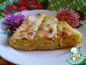 Рецепт Пирог из лаваша с творогом и тыквой