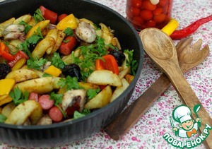 Рецепт Картофельная сковорода с колбасками