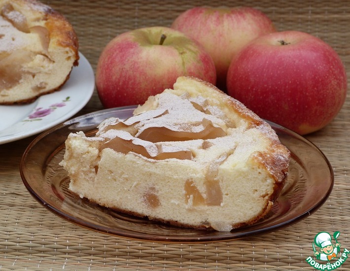 Творожная запеканка с яблоками и манкой в духовке — рецепт с фото пошагово