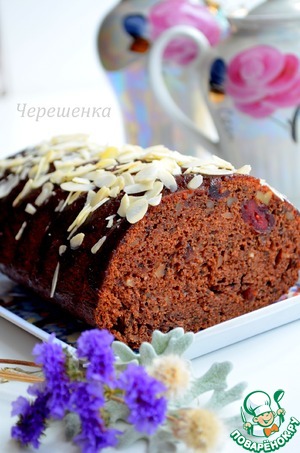 Рецепт Шоколадный кекс с орехами и вишней
