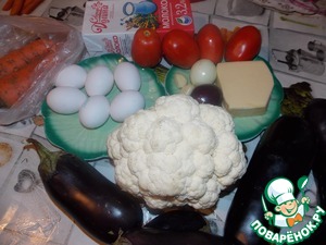 Запеканка с баклажанами и цветной капустой, рецепт с фото