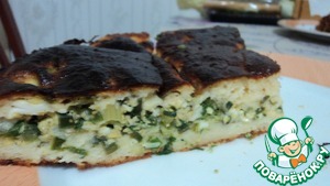 Рецепт Заливной пирог с зелёным луком и яйцом