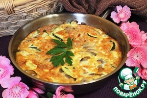 Рецепт Фриттата с грибами, кабачком и брынзой