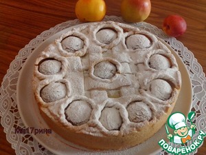 Рецепт Яблочно-персиковый пирог с нектаринами